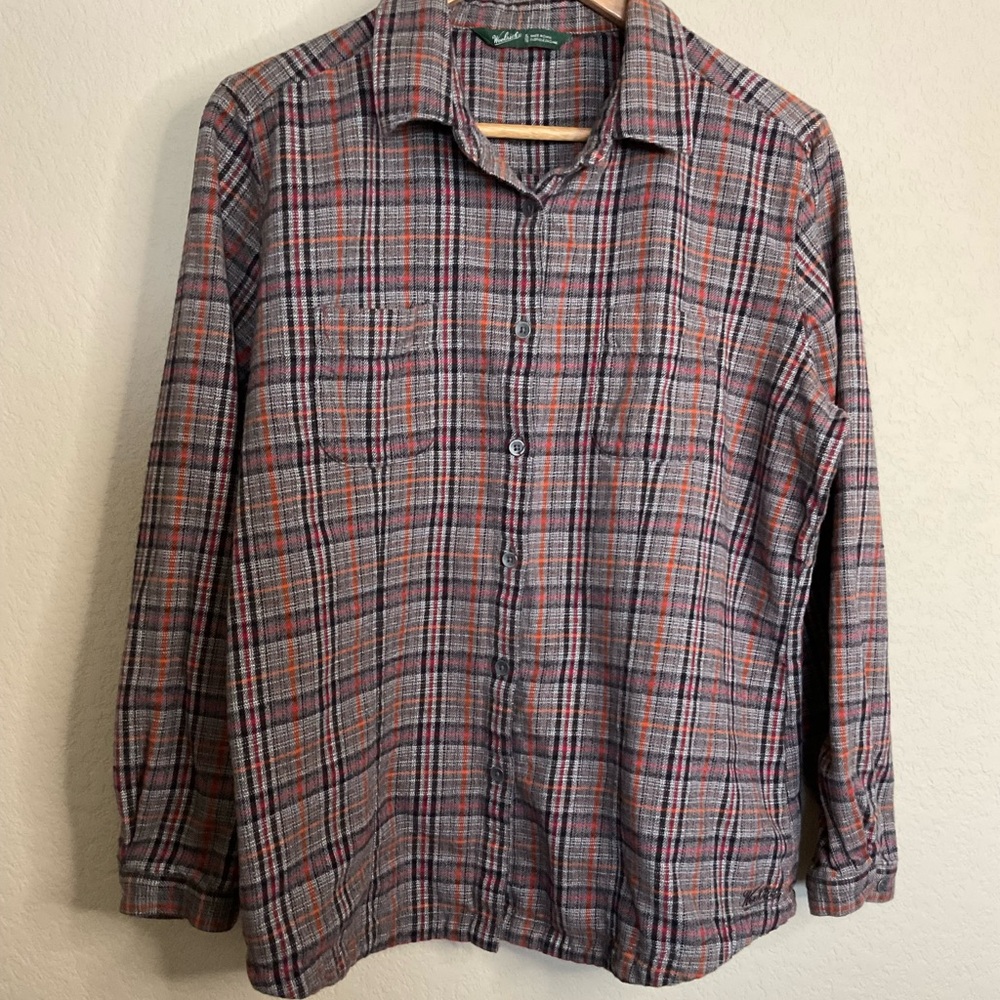Woolrich Plaid Shirt - Gray and Red women’s size XL